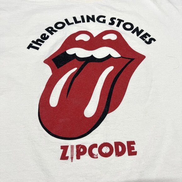 The Rolling Stone Zip Code T-Shirt Men's XL 2015 Pullover Double Sided Beige - Picture 1 of 10
